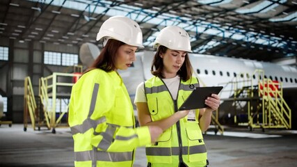 Fototapete - Aircraft Maintenance And Repair At Airport