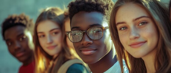 Poster - A group of young people stand side by side, possibly in a casual gathering or professional setting