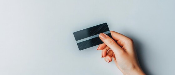 Aufkleber - A person holding a credit card in their hand