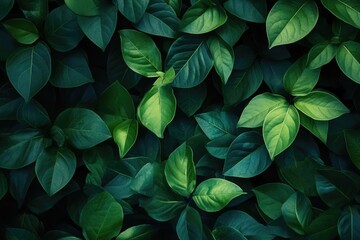 Poster - A detailed view of a cluster of green leaves
