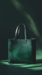 Poster - A green handbag sits atop a table, waiting to be used