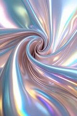Poster - Swirling iridescent fabric creates a mesmerizing pattern with soft colors and a flowing texture