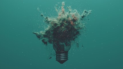 Aufkleber - The polygon-shaped light bulb set against a blockchain technology network background is a symbol of inspiration and innovation, used to represent global cryptocurrency businesses and the concept of