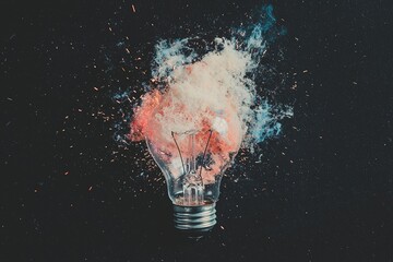 Wall Mural - high-speed shot of a traditional electric bulb exploding