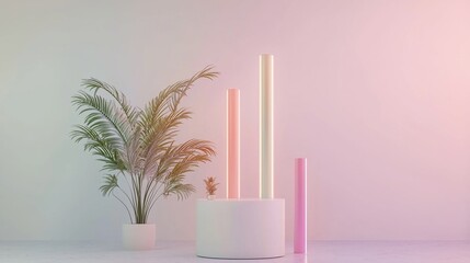 Poster - an abstract, futuristic sci-fi setting is presented in the form of a vacant corridor and room with a
