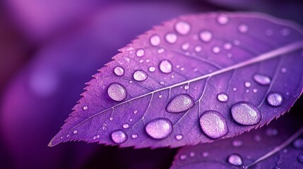 Poster - Delicate droplets glisten on a vibrant macro leaf, capturing the essence of nature's artistry with a captivating display of color and texture, inviting wonder and reflection