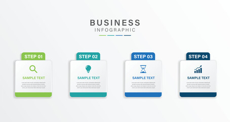 Wall Mural - four steps business infographics template vector.