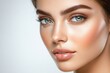 © Basileus - Beautiful woman with flawless skin and bright blue eyes