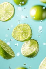 Aufkleber - A collection of limes suspended in a body of water