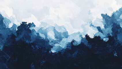 Poster - Vibrant blue surface features interconnected dots symbolizing abstract communication representation