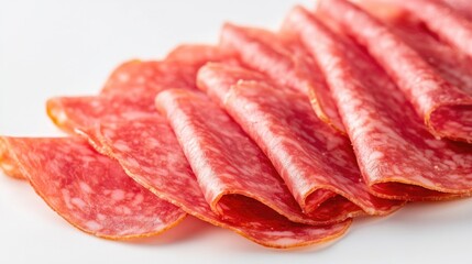Poster - Close-up shot of sliced meat on a plate, ideal for food and culinary uses