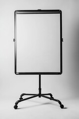 Aufkleber - A black and white photo of a white board on a tripod, suitable for educational or presentation purposes