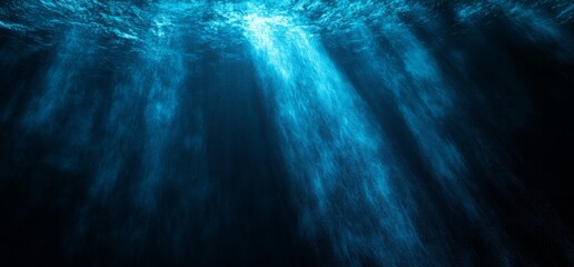 Wall Mural - abstract blue light rays background with a grainy texture on a black background
