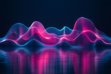 Poster - Colorful abstract waves create a mesmerizing visual representation of sound in a twilight setting