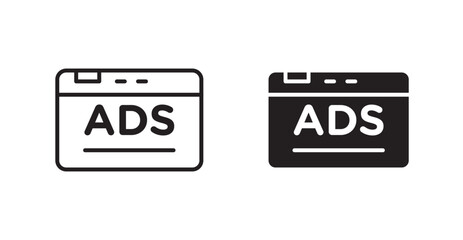 Poster - Ad vector icon set in black color.