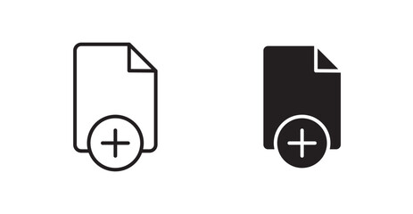 Poster - Add document vector icon set in black color.