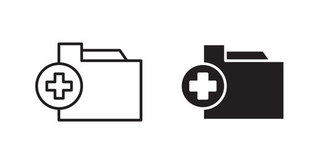 Fototapete - Add folder vector icon set in black color.