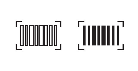 Fototapete - Barcode read vector icon set in black color.