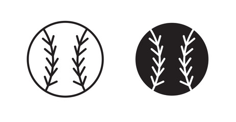 Poster - Baseball vector icon set in black color.