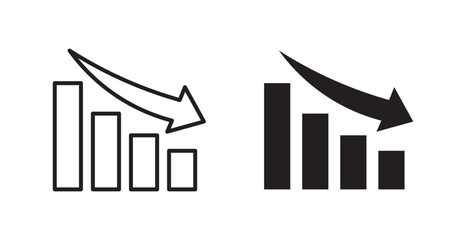 Aufkleber - Chat arrow down vector icon set in black color.