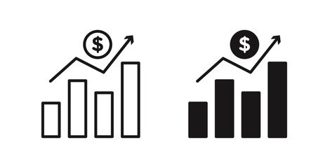 Aufkleber - Chat arrow grow vector icon set in black color.