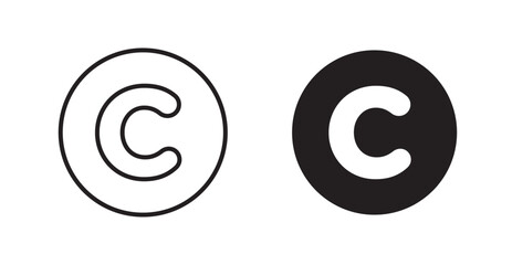 Poster - Copyright vector icon set in black color.