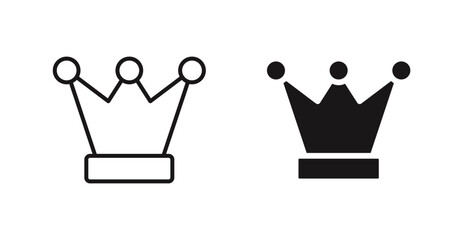 Poster - Crown vector icon set in black color.