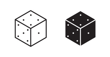 Poster - Dice vector icon set in black color.