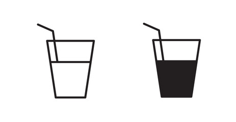Poster - Drink vector icon set in black color.