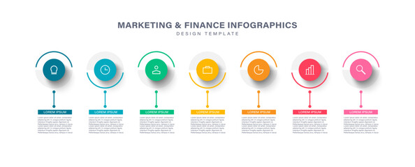 Poster - 7 step or options vector infographics design template