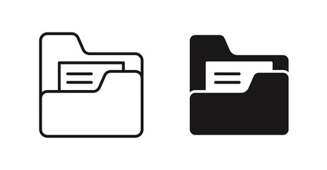 Poster - Folder vector icon set in black color.