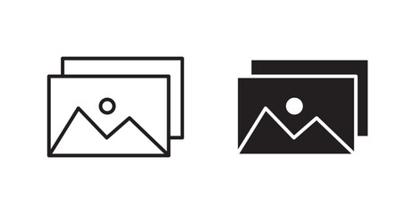 Poster - Gallery vector icon set in black color.