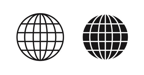 Poster - Globe vector icon set in black color.