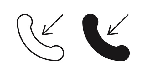 Poster - Incoming Call vector icon set in black color.