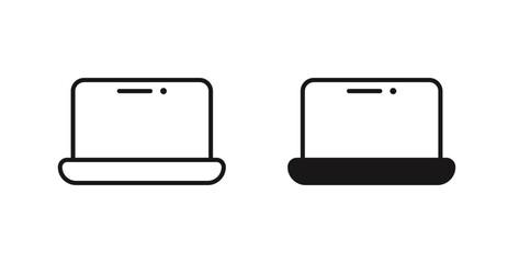 Poster - Laptop vector icon set in black color.