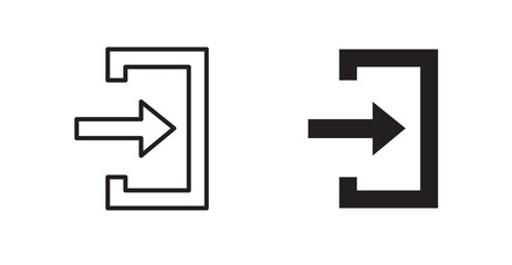 Poster - Log Out vector icon set in black color.