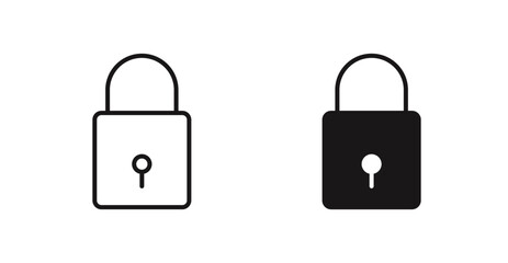 Poster - Lock vector icon set in black color.
