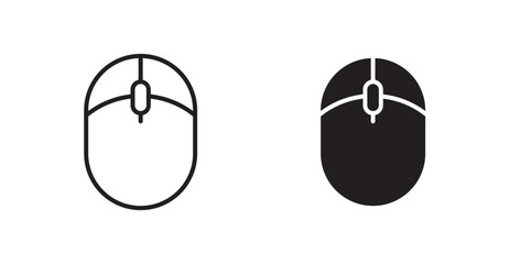 Poster - Mouse vector icon set in black color.