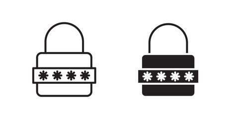 Poster - Password vector icon set in black color.
