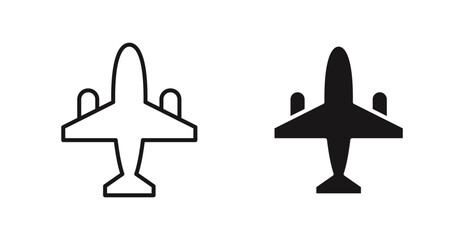 Poster - Plane vector icon set in black color.