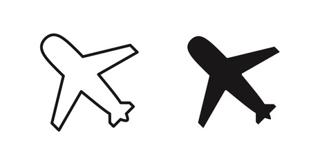 Poster - Plane vector icon set in black color.
