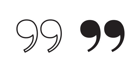 Poster - Quote right vector icon set in black color.