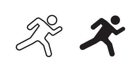 Poster - Running vector icon set in black color.