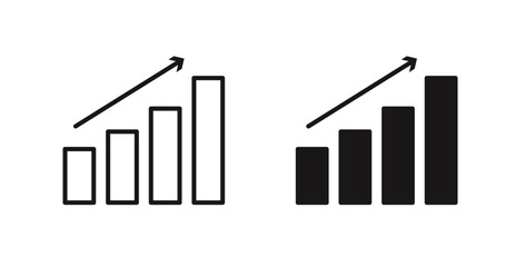 Aufkleber - Stats vector icon set in black color.