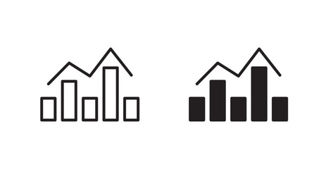Aufkleber - Stats vector icon set in black color.