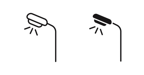 Poster - Street light vector icon set in black color.