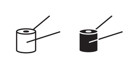 Poster - Sushi vector icon set in black color.