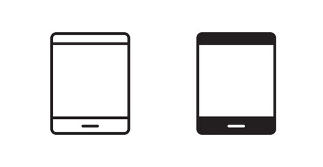 Poster - Tablet vector icon set in black color.