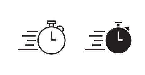 Poster - Time fast vector icon set in black color.