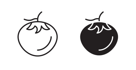 Poster - Tomato vector icon set in black color.